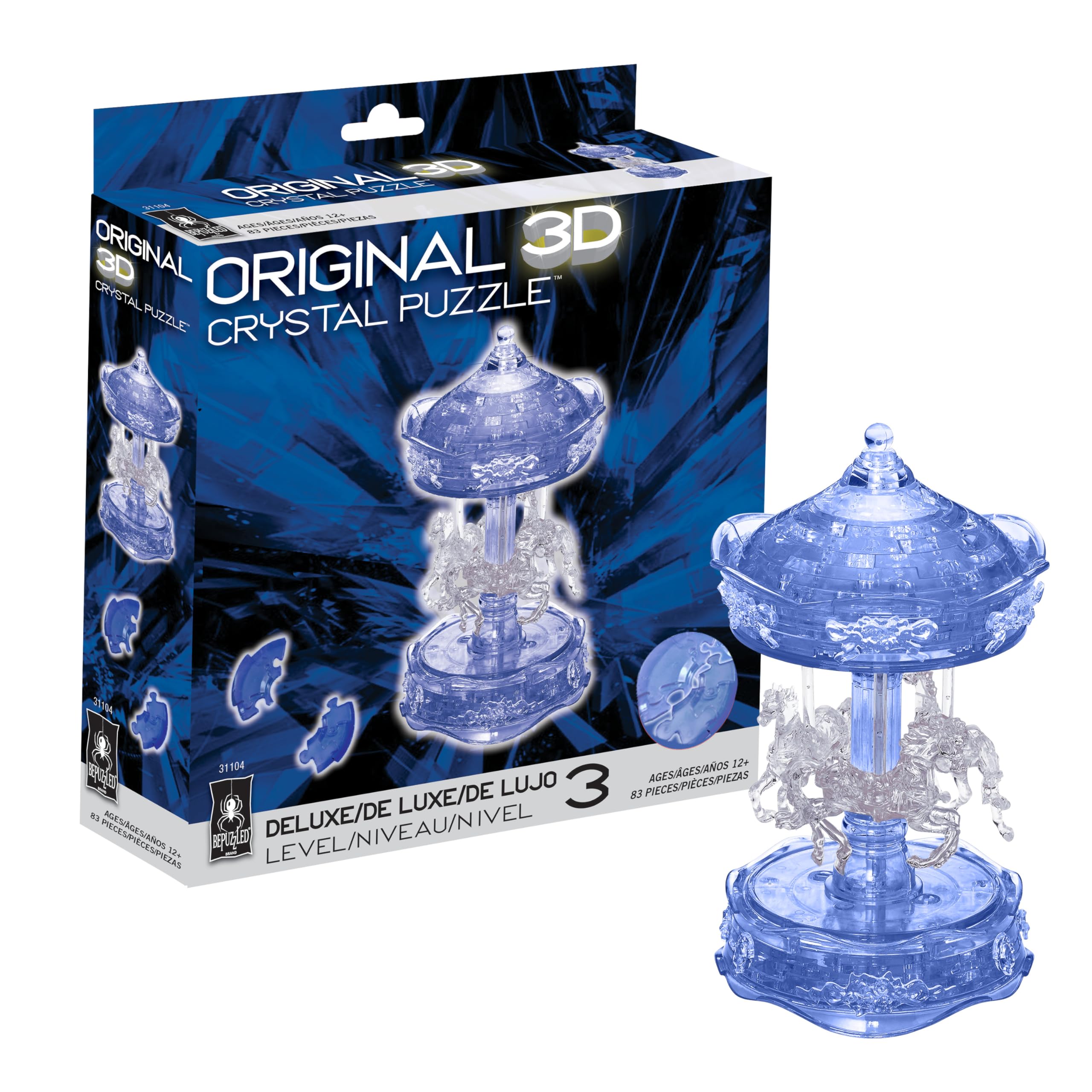 Amazon.com: BePuzzled, Carousel Deluxe Original 3D Crystal Puzzle